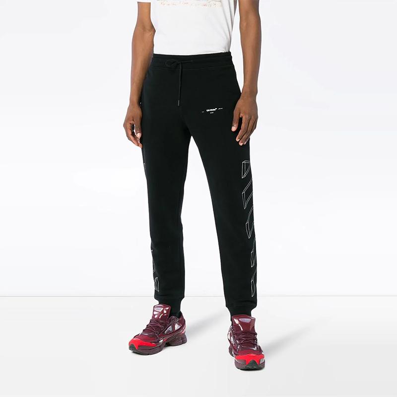 Off-White 3D Print Sweatpants Black Men Bottoms OMCH008E181920121001