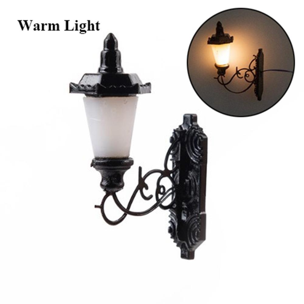 2.2*2.8cm White/Warm Light Model ABS Metal Material Sand Table Chandelier New Dollhouse Wall Lamp