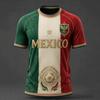 Men's Casual Printed Crew Neck Lightweight Breathable Short Sleeve Shirt Soccer Themed Graphic Mexico Lettering Design