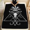1PC Satan Symbol Print Flannel Blanket, High Quality All Seasons, Home Decor, Warmth and Comfort, Perfect for Christmas Gifts