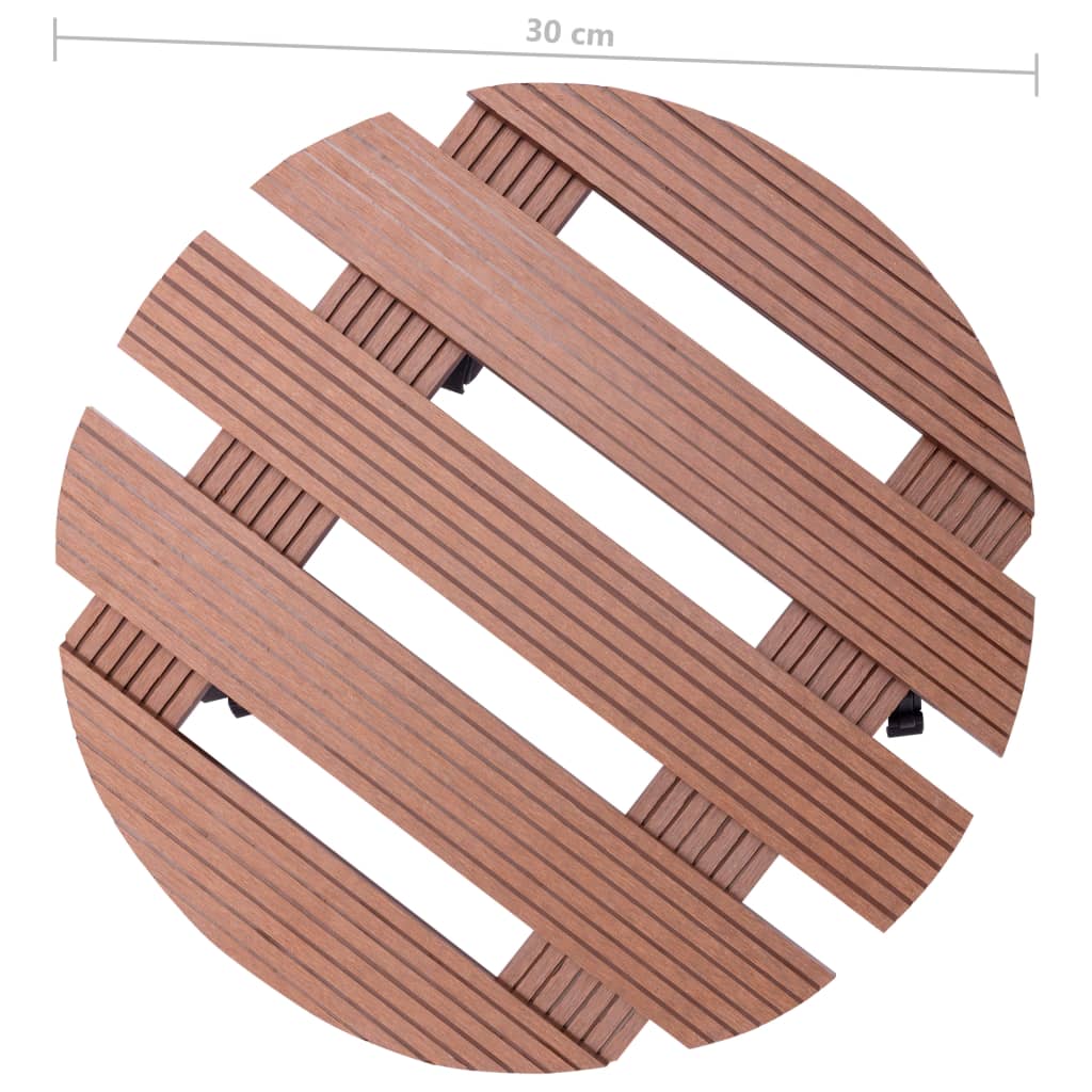 Vidaxl Plant Pot Caddy, 4 Pcs, Brown, Ø30X7.5 Cm, Wpc