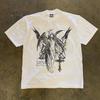 Vintage Dunkles Engelmädchen Grafikdruck T-Shirt Unisex Unisex Sommer Freizeit Atmungsaktiv Rundhalsausschnitt Kurzarm Gothic T-Shirts