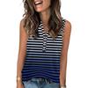 Women's Casual Fashion Summer Print Tank Top V-neck Sleeveless Button Up Top