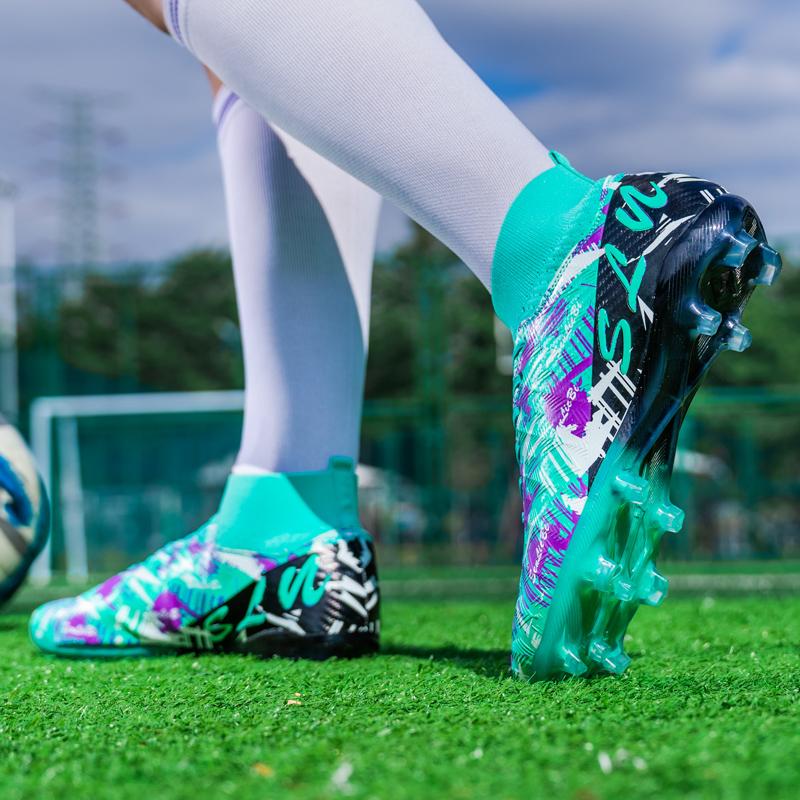 34-46 Men's High-top Football Boots Outdoor Long Spikes Sports Football Boots Large Size Youth Sports Children's Football Boots