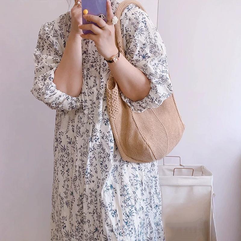 Yogodlns Casual Hollow Women Shoulder Bag Solid Color Large Capacity Summer Woven Beach Bag Foldable Handmade Crochet Tote Bag