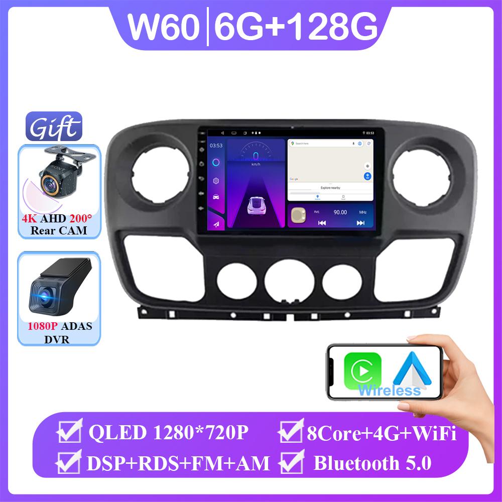Android 14 For Renault Master Nissan NV400 Opel Movano 2010 - 2021 Wireless Auto Multimedia Player No 2din GPS Navigation Mirror