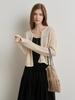 MOAT Round Crop Net Cardigan (Natural Beige)