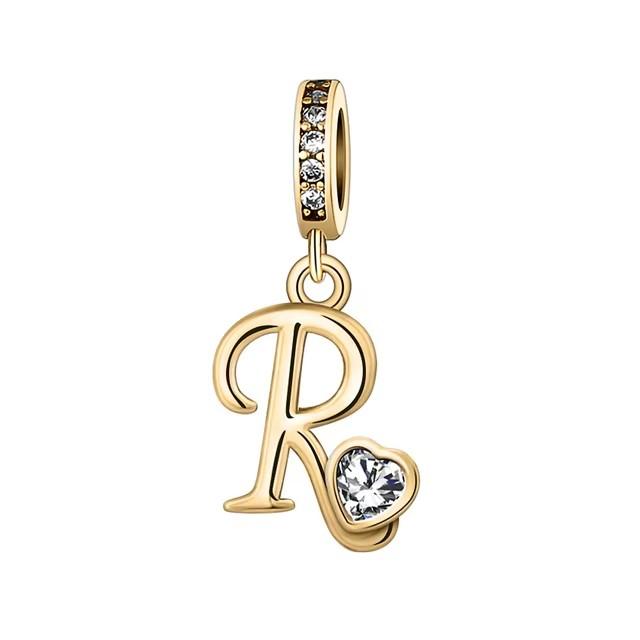 New Metal Rose Gold Light Two Tone 26 Letter English Pendant Charm Fit Ideal for Bracelets Necklaces Make your own Accessory Accessories Elegant