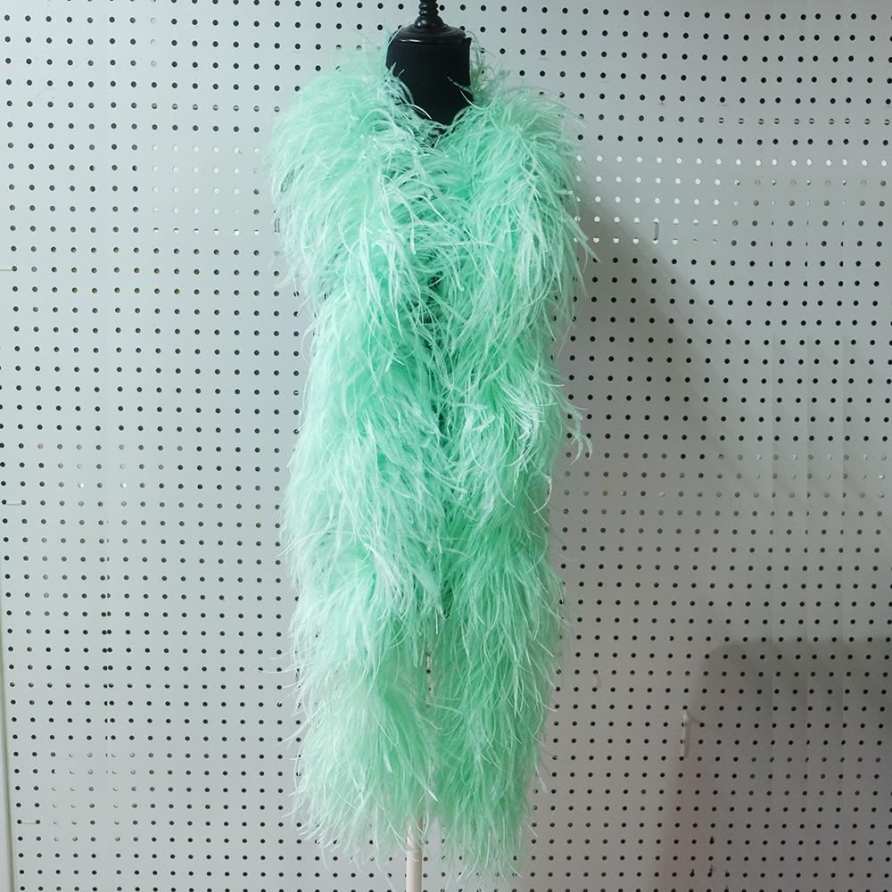 2 Metes Fluffy Ostrich Feather Boa Trim for Party Shawl Craft Ostrich Feathers Boa Wedding Dress Decoration Scarf 5/10/15/25ply