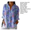Women Shirt Lapel Long Sleeve Buttons Placket Shirt Tops Flower Pattern Regular Fit Casual Shirt Work Daily Life Parties Shirt