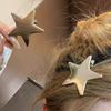 4pcs Korean Ins High-end Metal Silver Pentagram Duckbill Clip Millennium Women's Daily Wears Head Side Bangs Clip Decoration