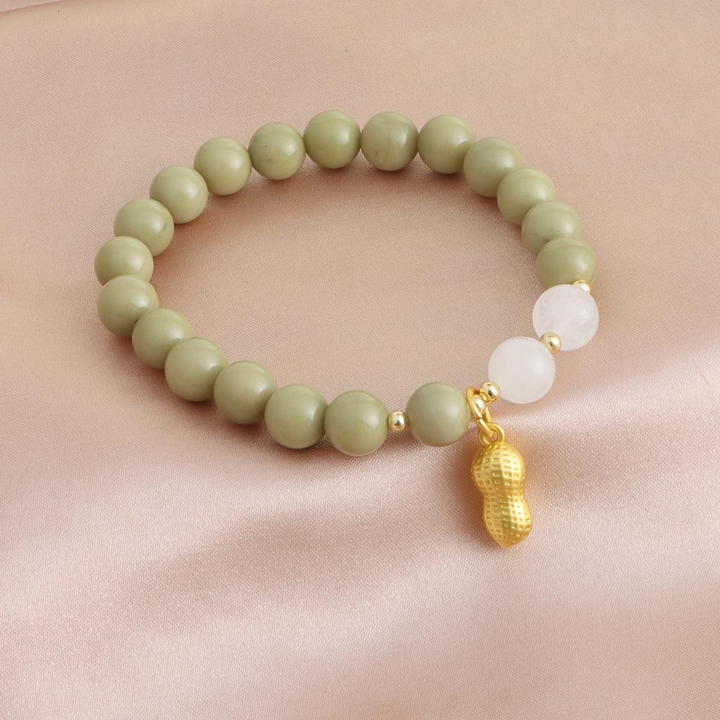 Natural Alxa Avocado Crystal Bracelet National Style Versatile Bracelet Girlfriend Gift Live