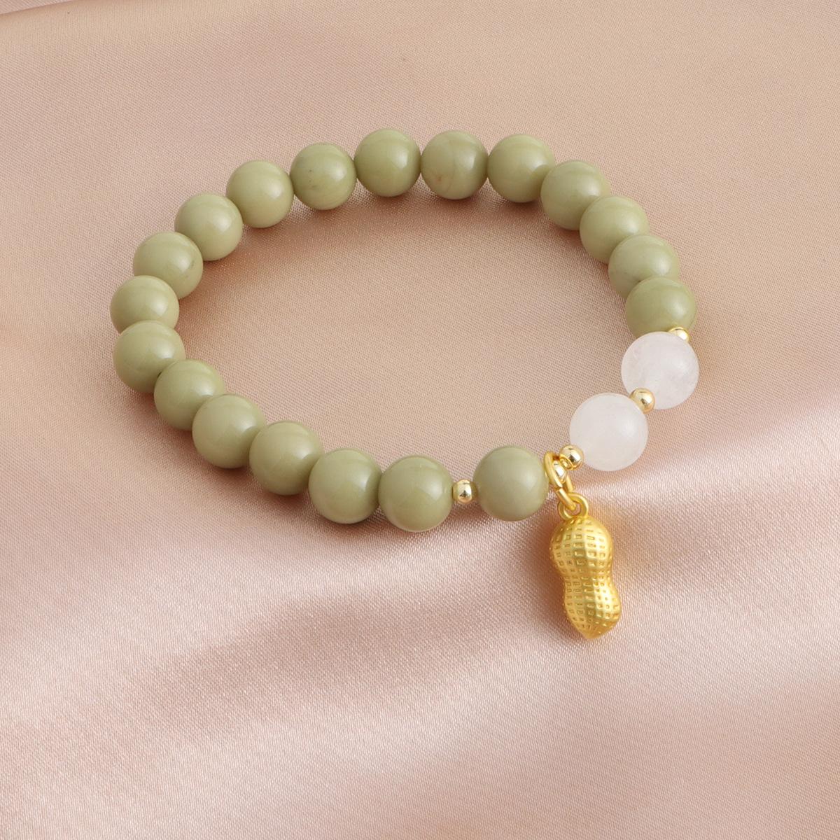 Натуральный Браслет из Авокадовых Кристаллов Алша Национальный Стиль Универсальный Браслет Подарок Девушке Live