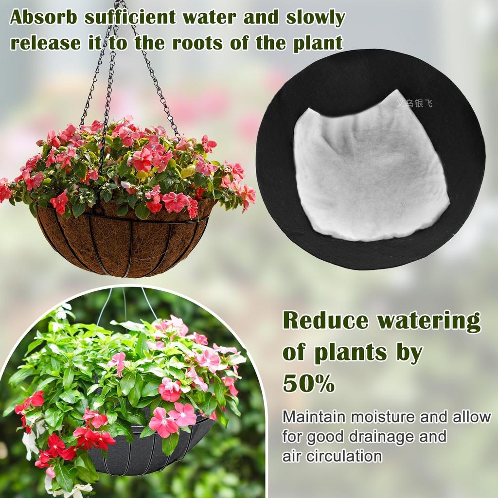 Self-Watering Basket Liner - Thick Absorbent Cotton Plant Pad - Automatic Watering Mat for Indoor & Outdoor Plants