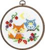 Olympus Embroidery Cute Forest Owl Teacher and Baby Fox 7486 Kit Friends