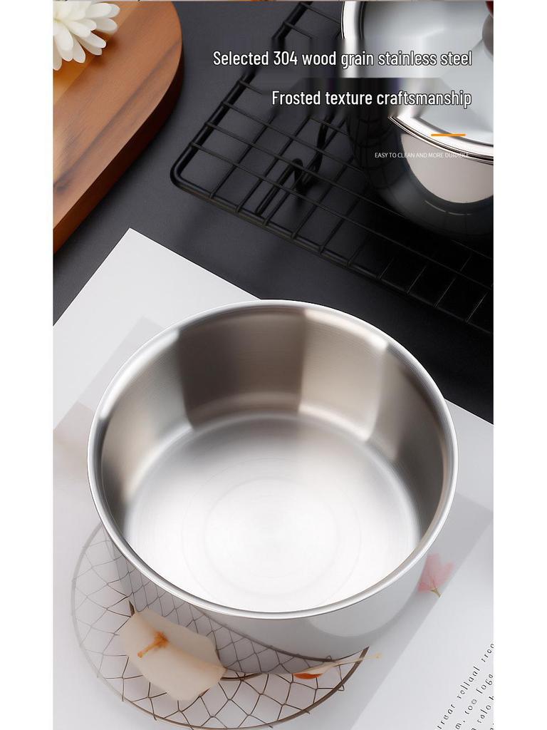 304 Stainless Steel Double-Layer Steamed Egg & Soup Bowl with Lid - Heat Resistant Cooking Pot for Home Use