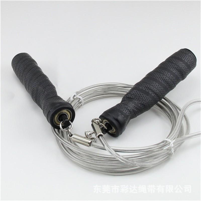 Heavy Duty Jump Rope Fitness Training With Sweat-Absorbent Handles PVC Black Transparent