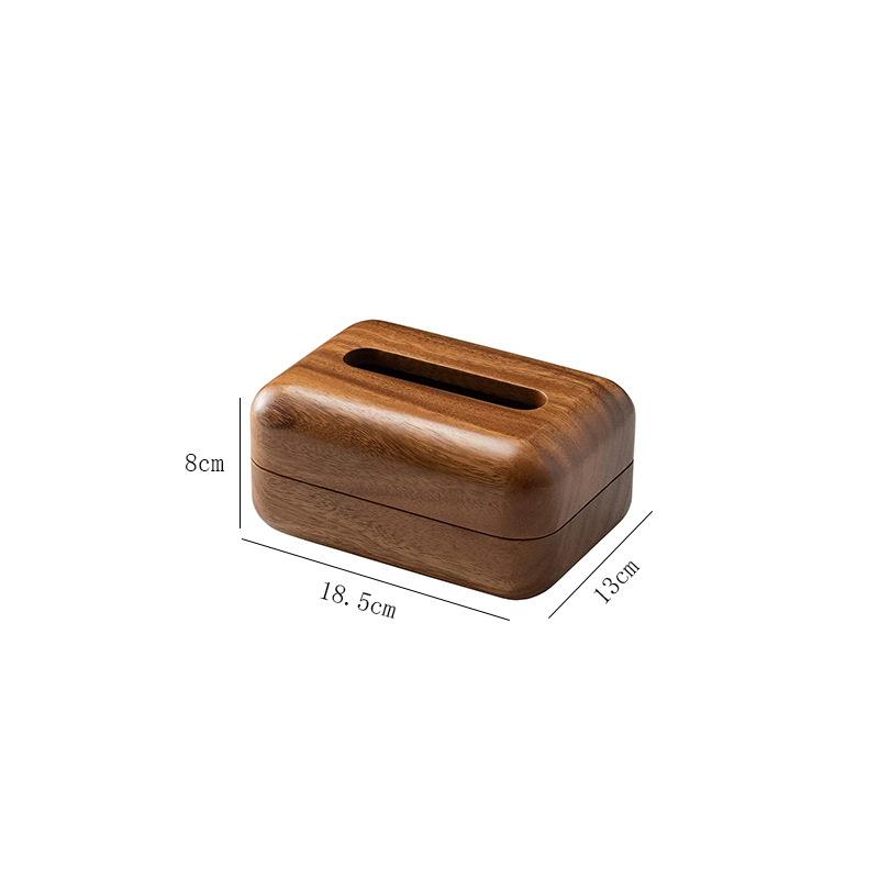 Creative Wooden Tissue Box for Living Room and Dining Table Walnut Paper Tube Multifunctional Tissue Box with Openable Lid Gift