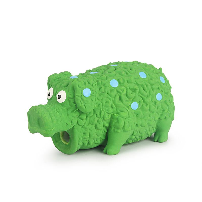 

Latex Pig Sound Dog Toy Animal Green Orange Pig Pet Squeak Toy зелёный
