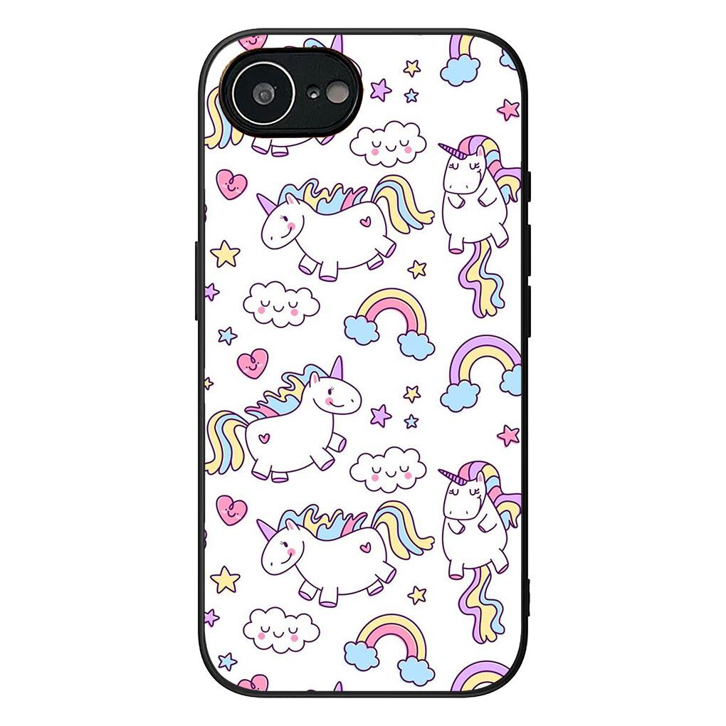 Phone Cover for Apple iPhone 13 12 Mini XS 11 Pro Max 7 8 Plus XR SE 2022 2020 SE3 Case Rainbow Unicorn Anime Cartoon Horse