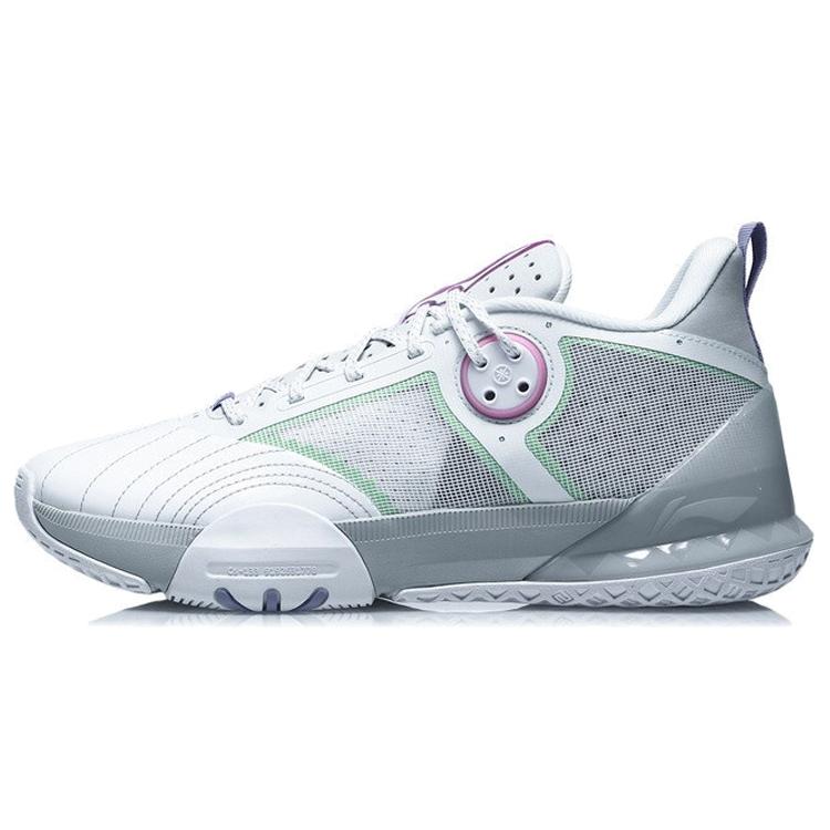 New LiNing 6 Throughout The Day Cushioning Anti Slip Wear Resistant Breathability Low Top Basketball Shoes White Gray ABPR019-3