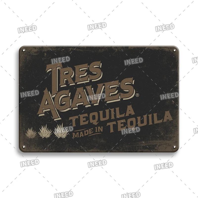 Tequila Whisky Tin Sign Metal Sign Dekoracyjny Vintage Plate Decor Retro Plakietka do Baru Pub Man Cave Club Room Home Wall Decor