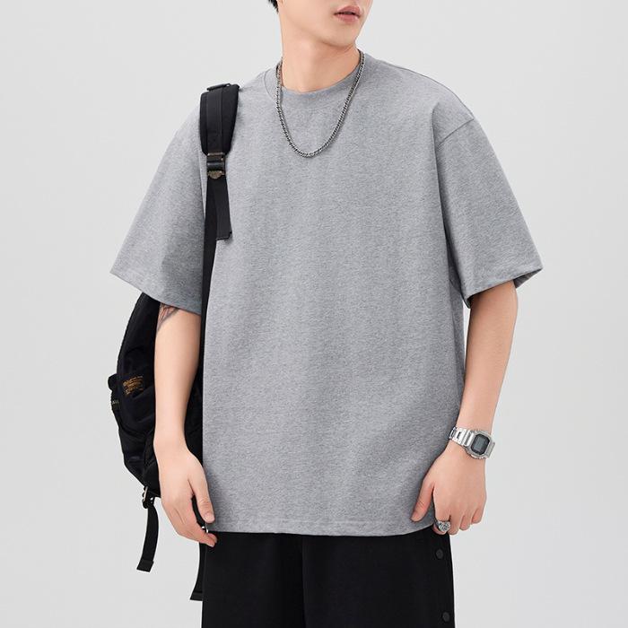 Summer Heavyweight 300g Light Board Pure Cotton Sleeve T-shirt Men's Loose Japanese Casual