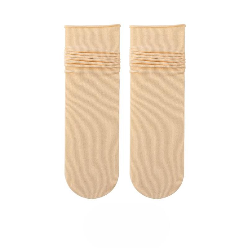 Ladies Spring and Summer Thin Boneless Moon Ice Long Tube Stack Socks