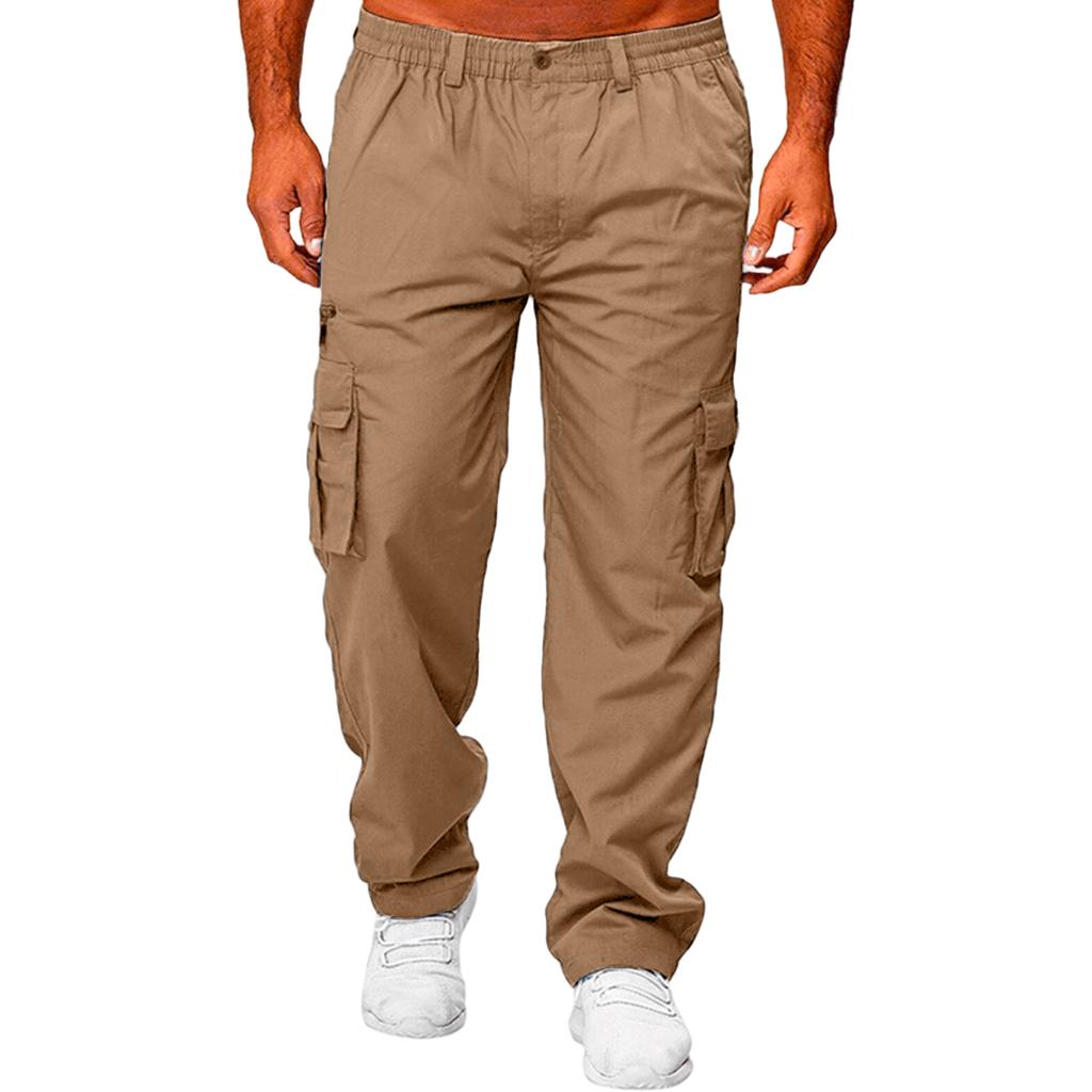 Men's Cargo Pants Outdoor Casual Loose Fit Straight Leg Multi-Pocket Work Pants