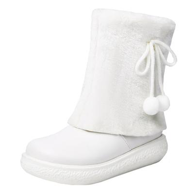 Comfort Ankle Snow Boots for Women Lolitas Winter Shoes 2024 Pink White Short Boot Flats Footwear Shoe Girls Waterproof Big Size