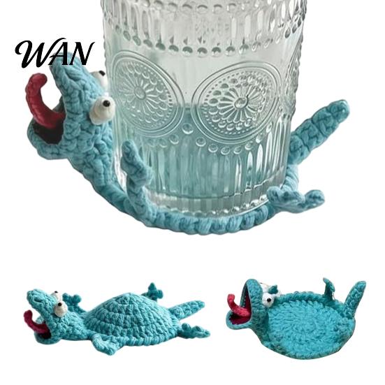 Sottobicchiere Fai da Te Uncinetto Lucertola Kit, Lavori a Maglia Animali Artigianali Fatti a Mano, Kit Decorativo Tazza Caffè Tazza Tappetino per Adulti, Accessorio da Scrivania per Principianti