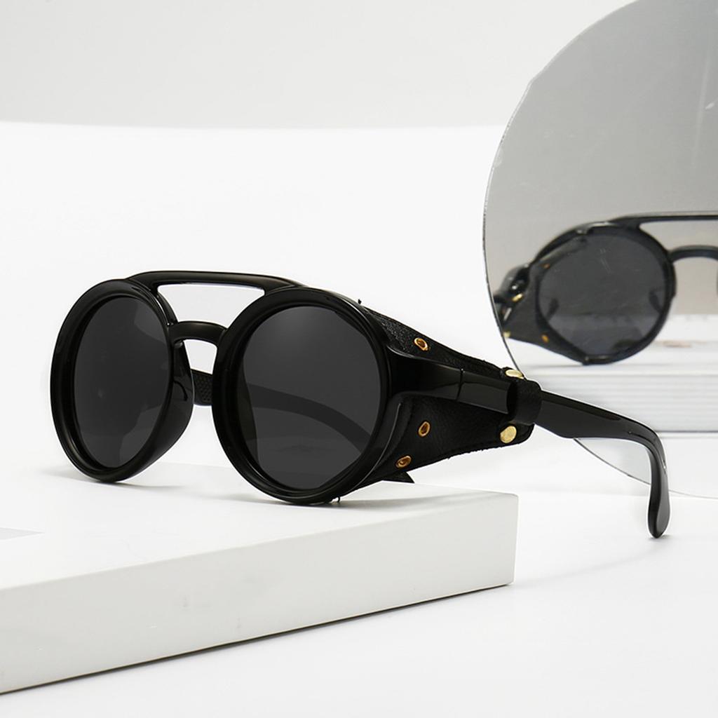 Steampunk-Stil Runde Brille mit großem Rahmen - Trendige Hip-Hop-Tanz-Brille für Männer und Frauen. Herrenbrillen, Damenbrillen.