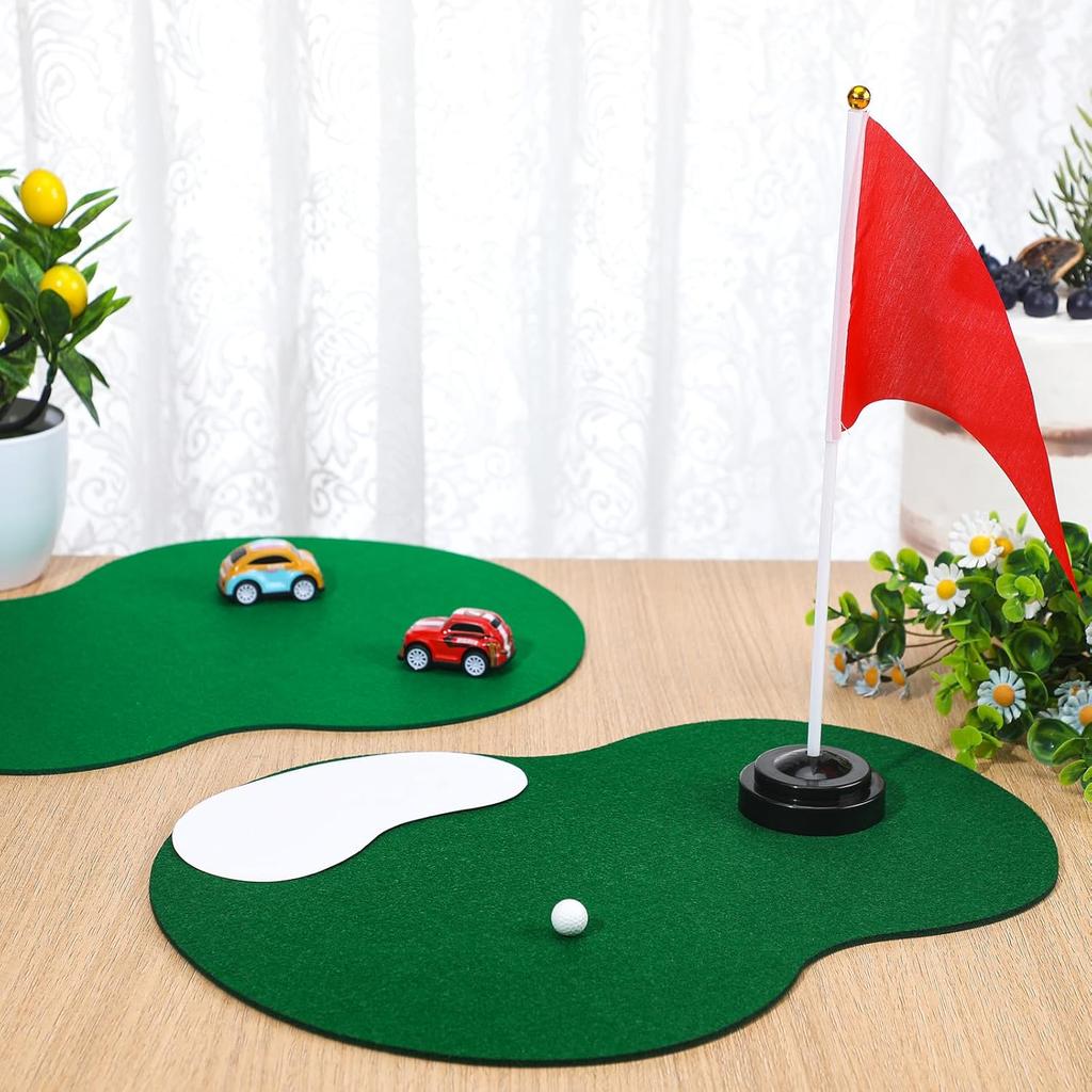 4 Set Golf Centerpieces Table Decorations Golf Party Supplies Including Ball Sand Trap Red Flag Plastic Flag Stand for Sport Themed Birthday Party