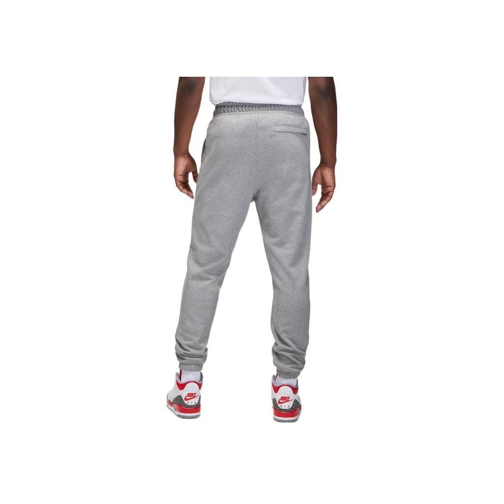 Jordan Solid Color Logo Elastic Waist Fleece-Lined Knit Jogger Pants Men Bottoms Grey DQ7469-091