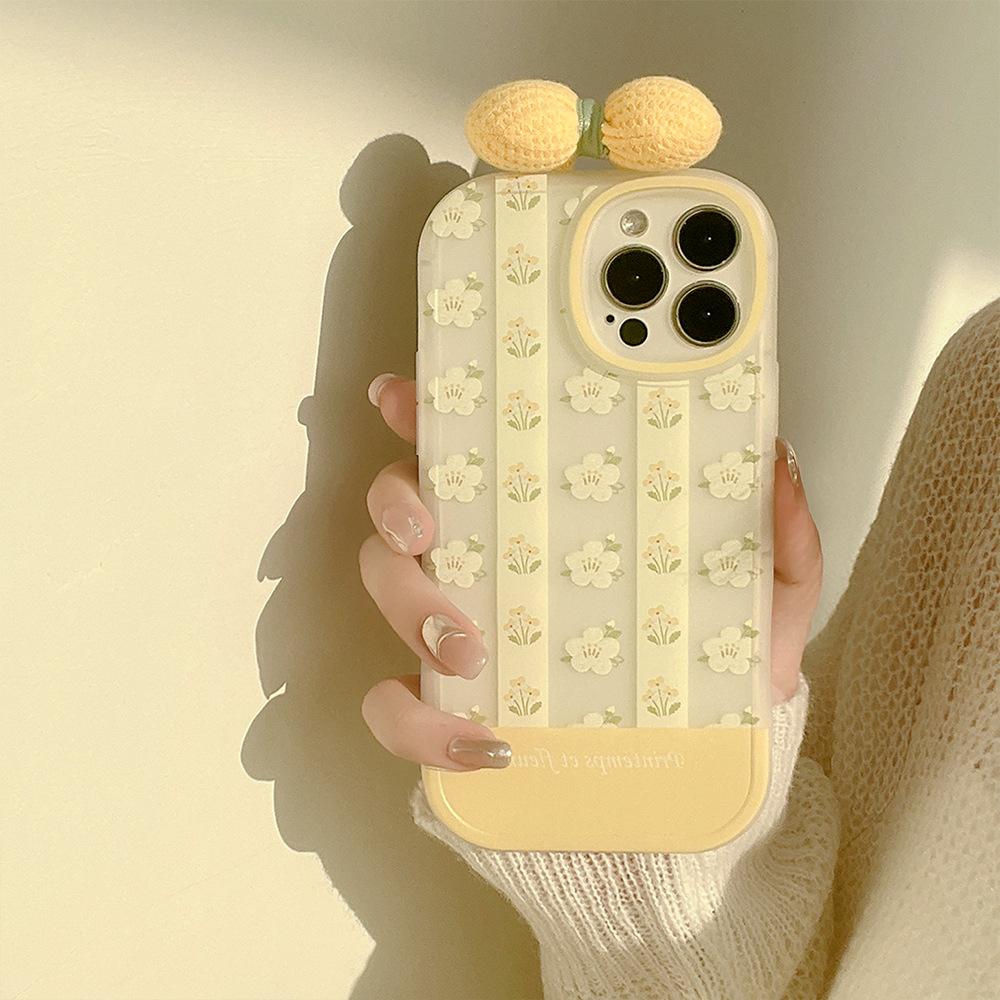 Small Fresh Flowers 12 Suitable for Iphone15pro Max Apple 8 Mobile Phone Case 16 Soft 15 Bow Xs Set 13