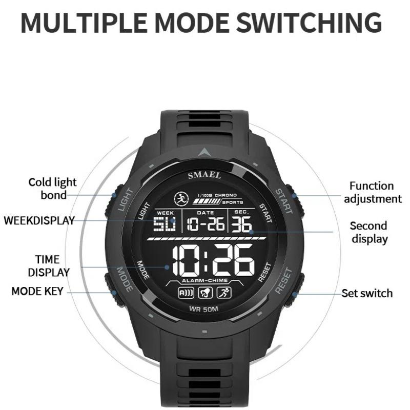 Multifunctional Single Display Electronic Watch Electronic Watch Student Sports Large Dial Waterproof