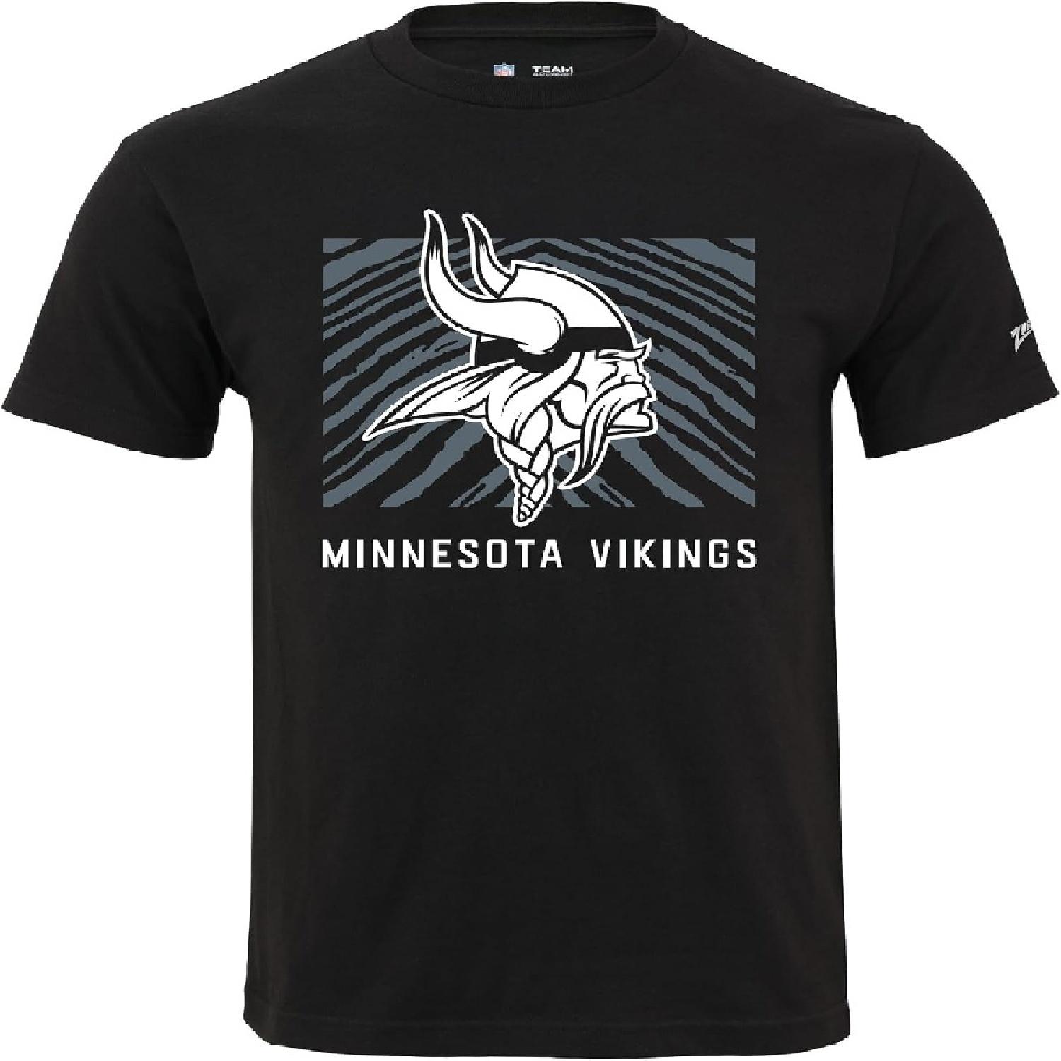 

Zubaz NFL Adult Unisex Cotton Heavyweight Short Sleeve T-Shirt Black with Grey Tonal Tunnel Logo for Men and Women XXXXXL