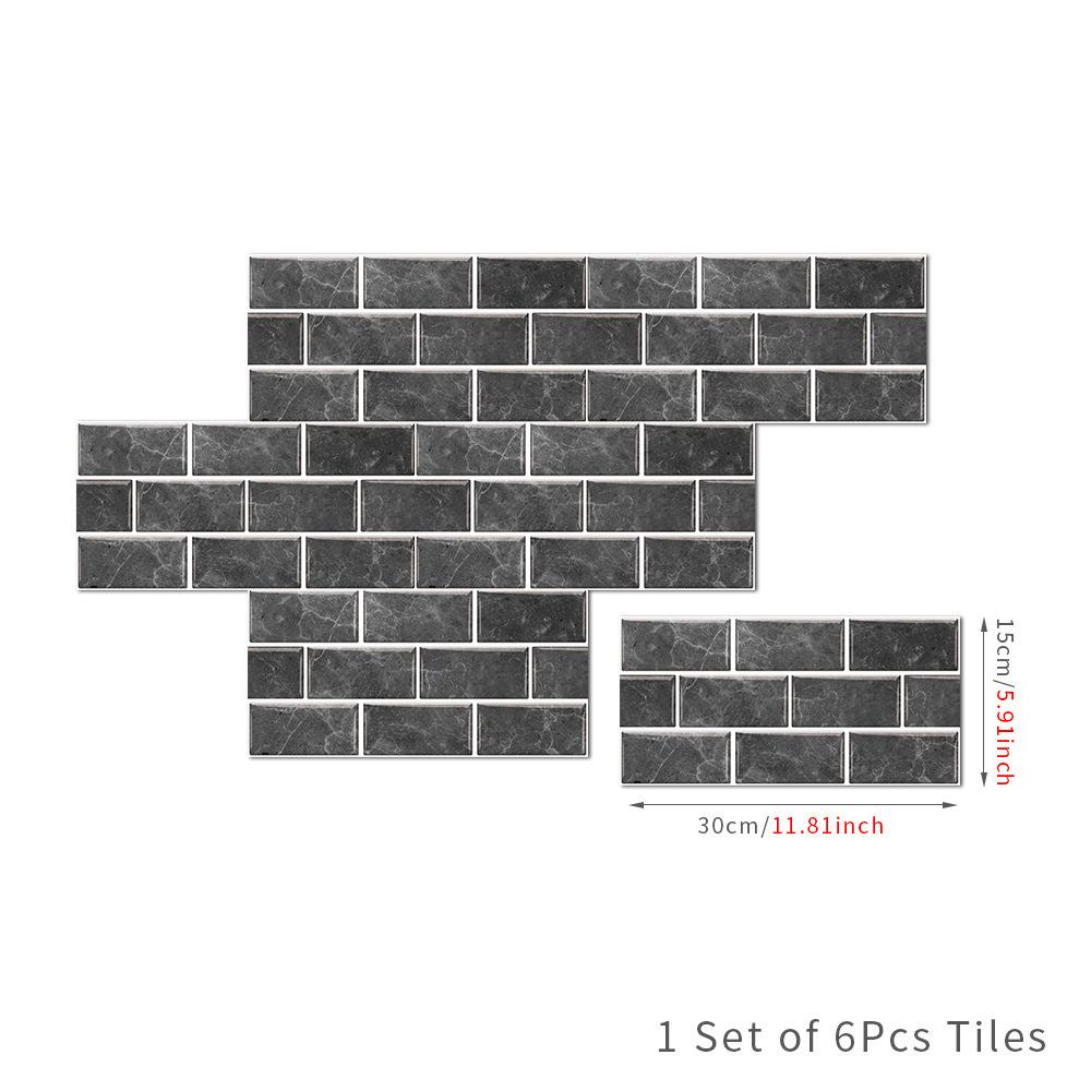 European Retro Tile Sticker PVC Self-adhesive Wall Sticker Kitchen and Bathroom Waterproof Wall Decoration Wallpaper