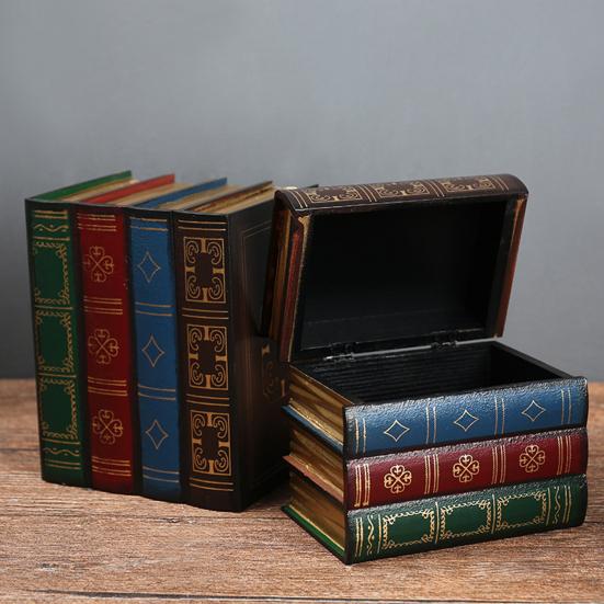 Dekoratives Bücherregal-Zubehör, Dekorationen aus falschen Büchern, Klappdeckel mit Hohlraum-Stauraum, Vintage-Dekor-Stil-Box, für Couchtisch, Auslage