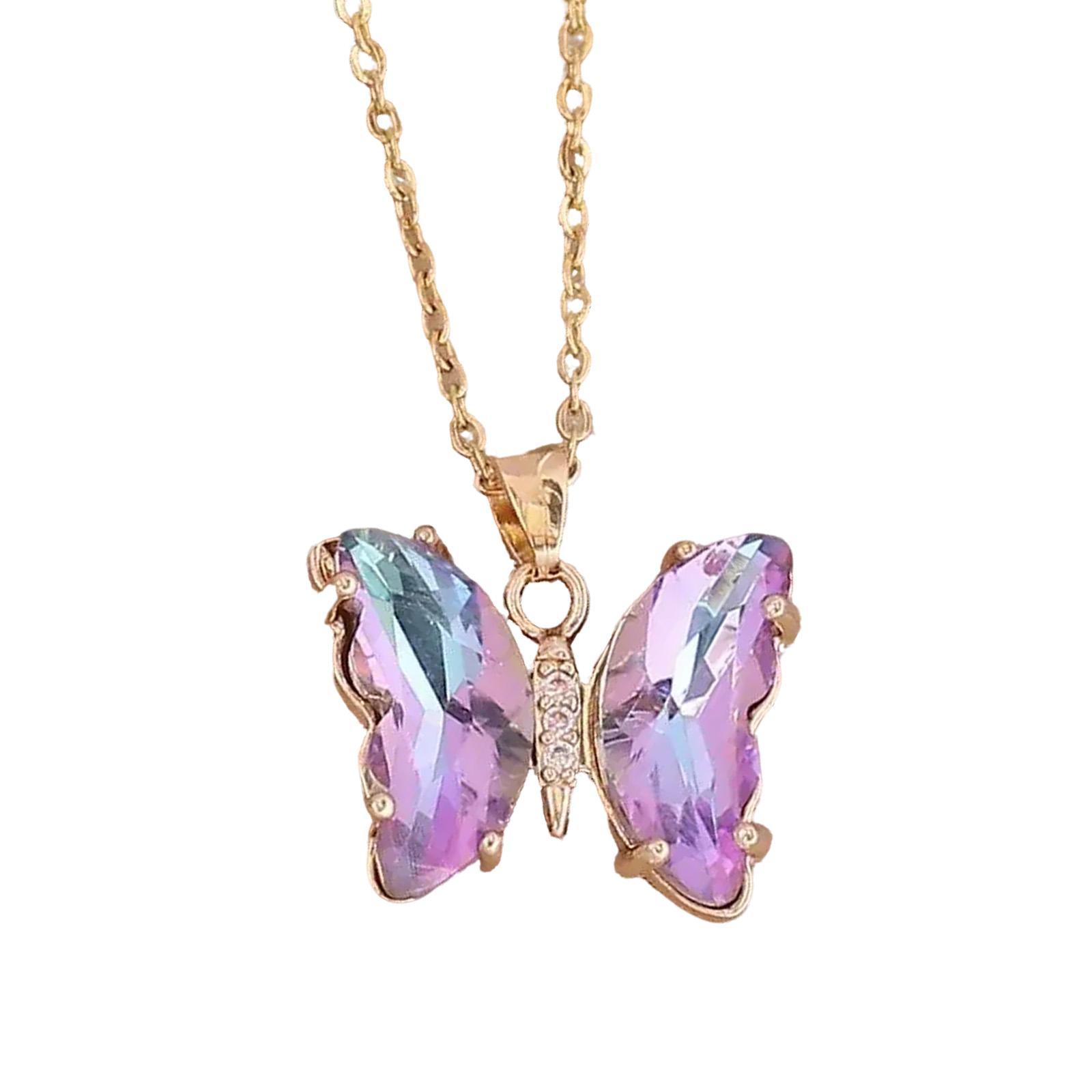 

Elegant Butterfly Pendant Necklace Symbolizing Grace and Charm for Fashionable Women in Daily Wear or Parties різнокольоровий