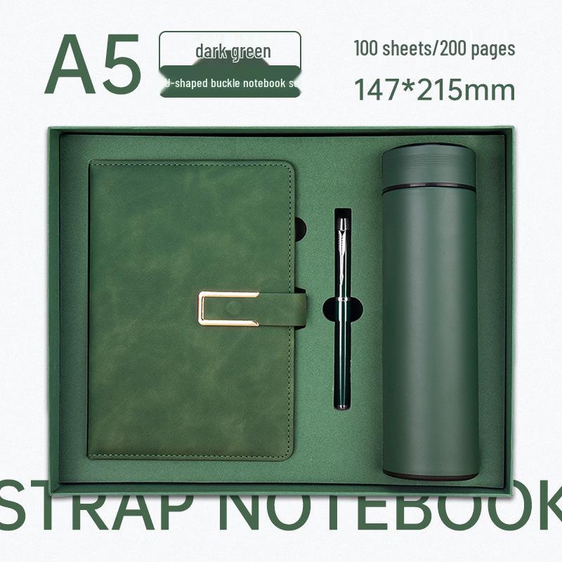 Elegant A5 U-Shaped Buckle Notebook Gift Set - Customizable for Business Meetings