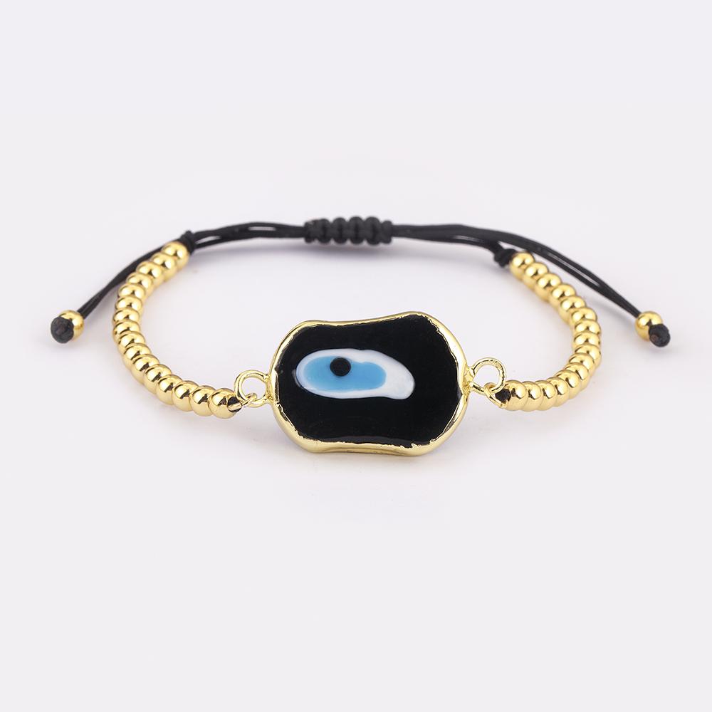 Nidin New Creative Design Evil Eye Charm Chain Bracelets Adjustable 7 Colors For Women Birthday Party Jewelry Accessories Gifts
