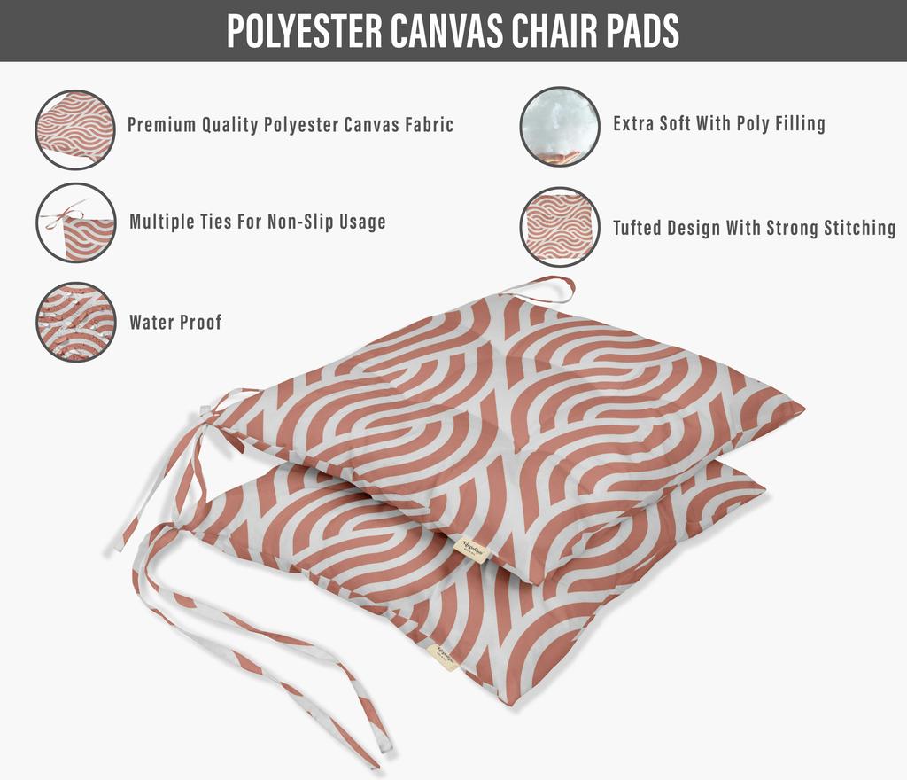 Vargottam Indoor Outdoor Tufted Printed Square Seat Patio Cushion Set Of 2 Water Resistant Patio Furniture Seat Cushion 19-inches, Brown |