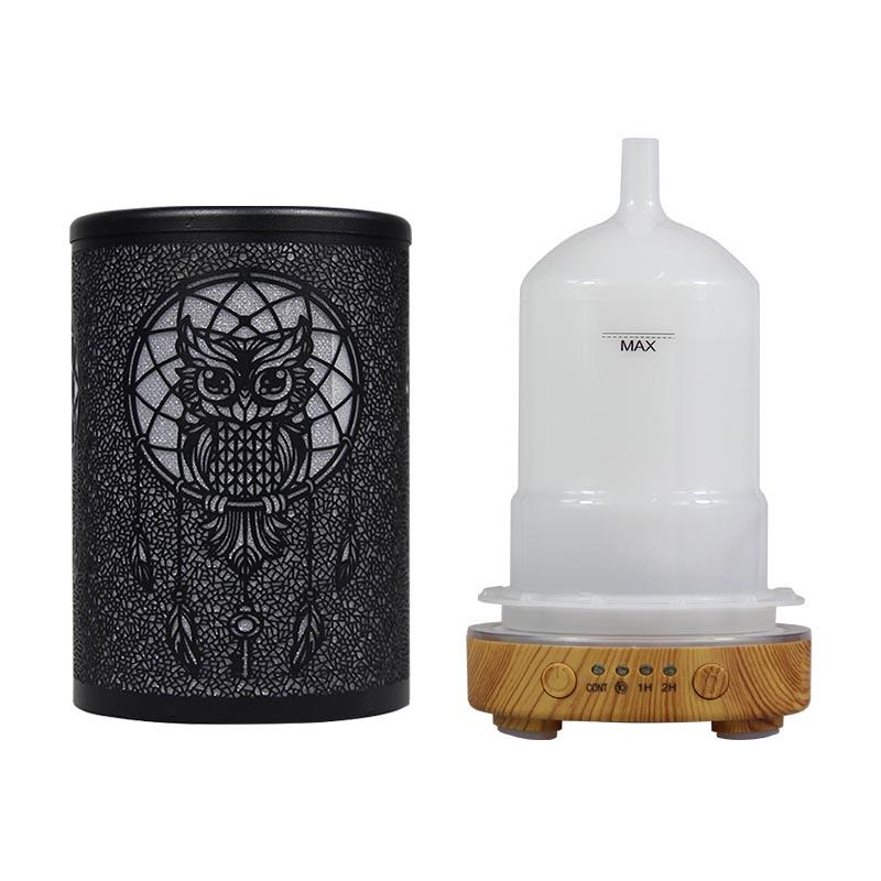 100ML Owl Essential Oil Diffuser Ultrasonic  Humidifier with LED Lights Auto Shut-Off 1H/2H Timer Scent for Home Office Yoga