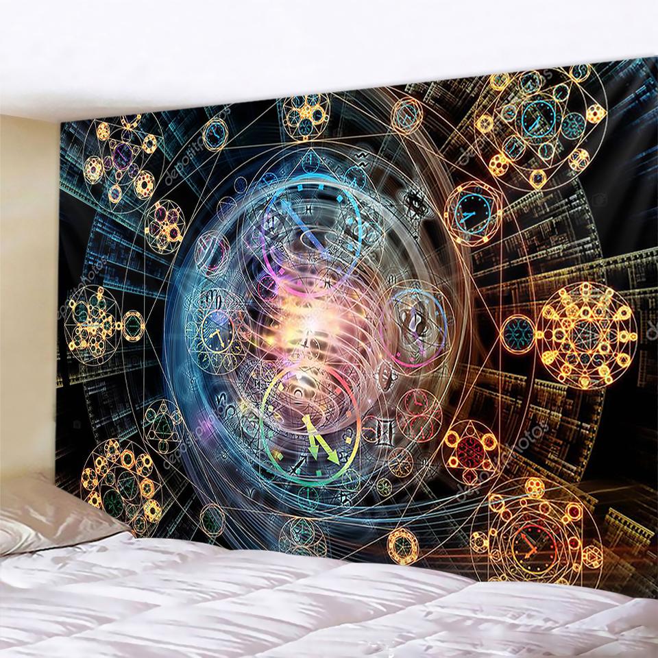 Abstract Living Room Home Art Deco Stars Tapestry Mandala Wall Tapestry Living Room Boho Hippie Backdrop Cloth