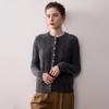 Women's Cashmere Cable Knit Cardigan: Soft, Thick, Round Neck, Single-Breasted, Solid Color - Perfect for Autumn and Winter.