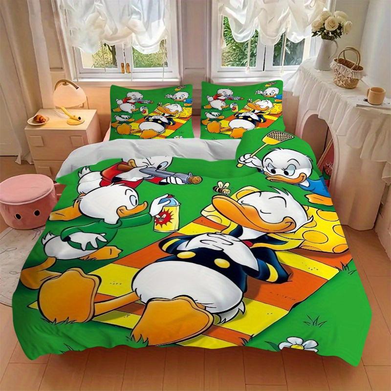 3pcs Duck Family Picnic Bedding Set Includes 1 Quilt Cover and 2 Pillowcases, Comfortable S038