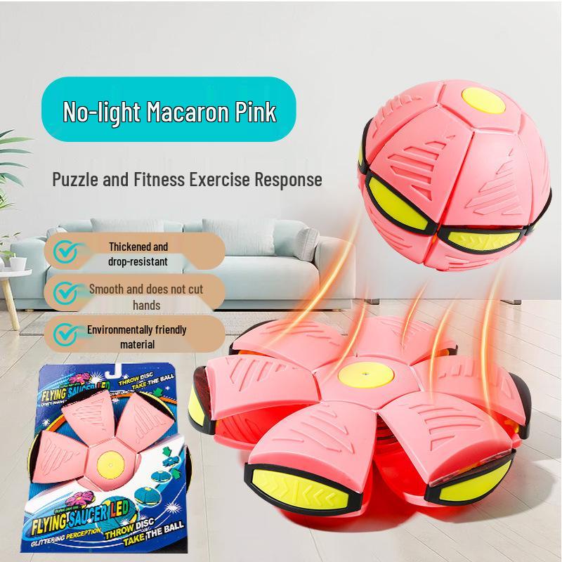 Magic Flying Saucer Ball: Deformable Outdoor Stomp Toy with Lights for Kids