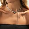 Shining Star Love Pendant Collarbone Chain Choker Light Luxury Imitation Pearl Chain Fringed Necklace