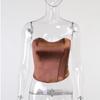 Gilet da Donna con Design a Spina di Pesce in Vita, Sexy, Slim in Vita, Sottile, Temperamento, Colore Solido, Top Bustier